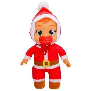 Cry babies Tiny Cuddles Christmas Claus with Santa Claus themed Pajamas.